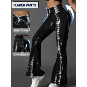    SHEIN Pantaloni da yoga alla moda da donna in bianco e nero Pantaloni fitness L