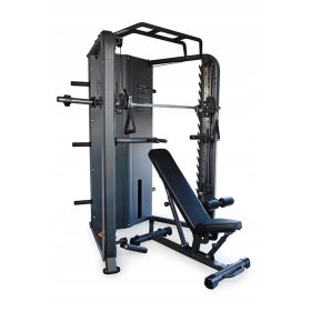    Cancello per allenamento Gru Smith Puleggia per esercizi Dual Crossover + panca