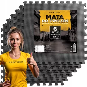    TAPPETO PROTETTIVO PUZZLE PAVIMENTO IN GOMMA PALESTRA PER ATTREZZI 6 PZ 60x60