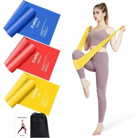    Set di 3 fasce di resistenza Fokky Fitness, lunghe 1,5 m/2 m