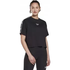  T-shirt sportiva Reebok da donna nera rs corta