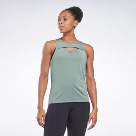    T-shirt sportiva da donna, palestra, fitness, corsa, Reebok kaki, taglia 2XS