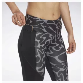  PANTALONCINI REEBOK R. S PRINT LEGGINGS GRIGIO NERO 3/4