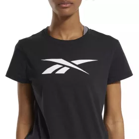 T-shirt grafica da donna Reebok, nera, taglia 1X