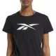  T-shirt grafica da donna Reebok, nera, taglia 1X