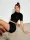  T-SHIRT SPORTIVA CORTA CON SCHIENA APERTA, CORTA, NERO SHEIN M 38