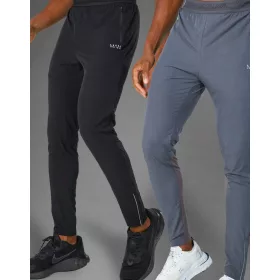    PANTALONE DA ALLENAMENTO SPORTIVO GRIGIO TAPERED ACTIVE ZIPPER BOOHOO M