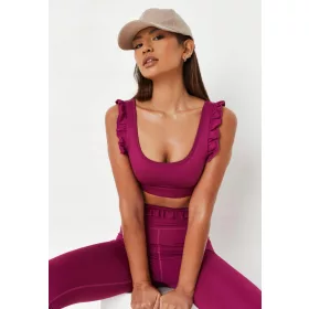 ZZ89 TOP SPORTIVO FUCSIA CON VOLANT MISSGUIDED 40