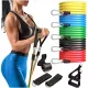  SET DI 5 FASCE DI RESISTENZA FITNESS PER ESERCIZI CON MANIGLIA E MANIGLIE
