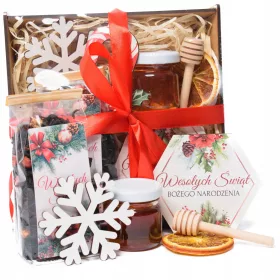    CESTINO REGALO per le feste, un regalo universale, tè, calamita, miele, per la compagnia