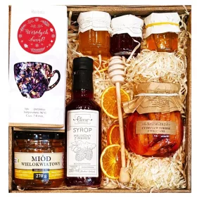    CESTINO CONFEZIONE REGALO REGALO NATALE REGALO MIELE SCIROPPO TÈ NATALE