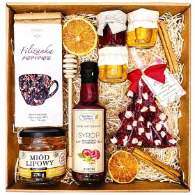    CESTINO REGALO REGALO NATALE REGALO MIELE TÈ ALBERO DI NATALE