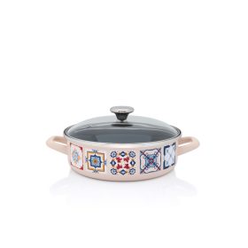 Forma do Pieczenia Porto, Emaliowana, 24 cm - Kremowy Kolor