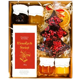  CESTINO SET REGALO REGALO NATALE MIELE TÈ ALBERO DI NATALE