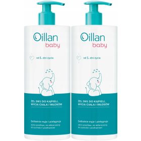 Gel Detergente 3-in-1 Oillan Baby per Corpo e Capelli 750ml