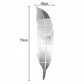  Adesivo da parete specchio 3D grande piuma per Livi