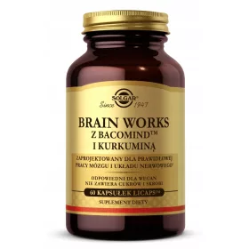   Solgar Brain Works - Supporto Cognitivo e Nervoso, con BacoMind™ e Curcumina, 60 Capsule