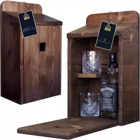   Casetta per uccelli premium + 2 bicchieri di whisky, regalo per uomo