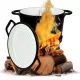  PENTOLA IN GHISA SMALTATA CON PADELLA Pentola ungherese 8L GRIGLIA DA FUOCO