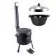  CUCINA DA CAMPO fi 36 + BOLLITORE nero 14 L + coperchio + griglia