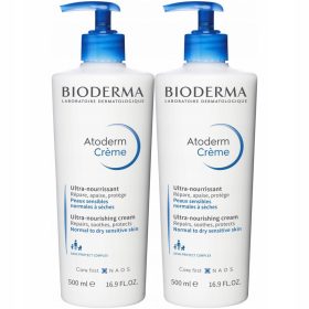   Crema Idratante Rafforzante BIODERMA Atoderm Creme Ultra 1L (2 x 500ml) per Tutta la Famiglia