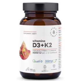   Aura Herbals Supplemento di Vitamina D3 4000 IU e Vitamina K2, 90 Capsule