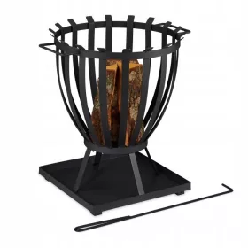  Braciere da giardino 49 cm in metallo nero Relaxdays