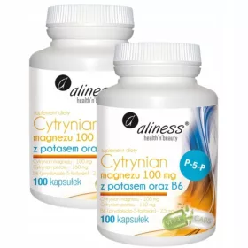   ALINESS Citrato di Magnesio 100 mg + Potassio + B6 - Integratore Alimentare 100 Capsule