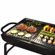  Piastra grill in acciaio inox BBQ rettangolare 46 x 30 cm 10 cm