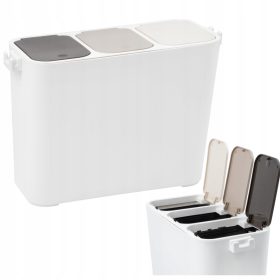   Cestino per Raccolta Differenziata a Tre Scomparti, 27 L, in Plastica di Qualità