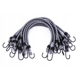   Corda Elastica con Ganci in Metallo BUNGEE CORD HOOK 0,8x40cm per Assicurazione Carico - Set di 50
