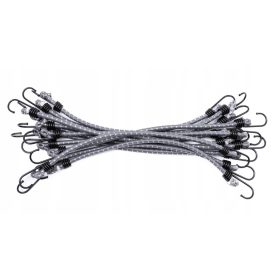   10X Lacci Elastici con Gancio Metallico per Fissaggio Bagagli e Teli, 0,8x40 cm
