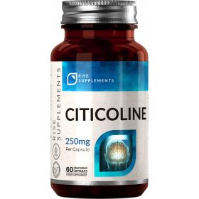   Cytykolina CDP-Cholina 60/120 Capsule - Integratore Cognitivo per la Salute del Cervello - Rise Supplements ®