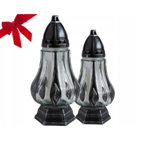   3x Lume Grande Argento FVIA con Cera Inclusa - Set da 3 Pezzi