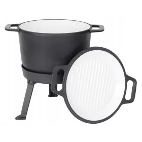  Paiolo in ghisa 3in1 smaltato 15 litri grill MK606
