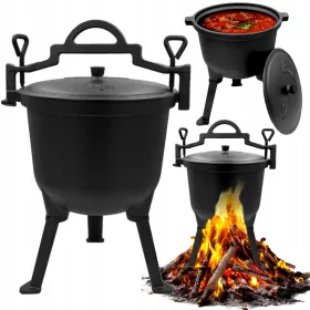    PENTOLA IN GHISA 8L PENTOLA PER FUOCO DA CAMPEGGIO HUNGARY GRILL