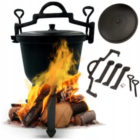    PENTOLA IN GHISA UNGHERESE ARROSTI DA CACCIA IN UNGHERIA 8L PER GRIGLIA DA FUOCO