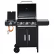 Barbecue a gas con 4 bruciatori termometro in metallo 110x50x100cm bruciatore laterale