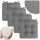  4x CUSCINO IMPERMEABILE 50x50 CM GIARDINO LEGATO PER SET SEDIE GRIGIO