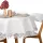 Tovaglia Rotonda in Poliestere Bianca con Merletto Impermeabile 150x150 cm