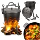  Pentola da cacciatore in ghisa da 4 litri per il fuoco da campo PENTOLA per arrosti alla griglia ungheresi