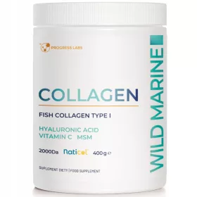   Collagene Marino da Dorsi Selvaggi con MSM, Vitamina C e Acido Ialuronico - 400g di PROGRESS LABS