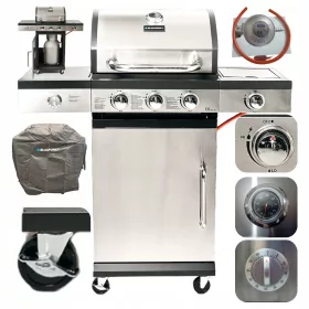    GRILL A GAS 3+1 FUOCHI GRIGLIA IN GHISA 9,3 kW COPERCHIO BLAUPUNKT GG301