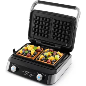    Yoer 2 WAFFLES GRANDI macchina per waffle +4 programmi automatici +Regolazione della croccantezza