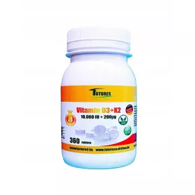   Vitamina D3 10000IU e Vitamina K2 200mcg - 360 compresse facili da deglutire