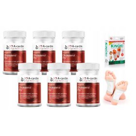   A-Cardin Pro - Integrazione Salutare Quotidiana, 6 Confezioni da 30 Capsule ciascuna + 2 Cerotti Detox KINOKI Gratis
