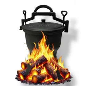    PENTOLA IN GHISA PENTOLA DA CACCIA PER GULASCH ARROSTO DA FUOCO LANDGRAF 8L