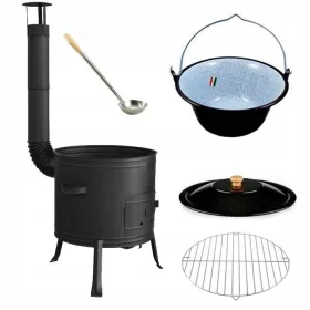  CUCINA DA CAMPO + BOLLITORE 25L 42CM GRILL mestolo