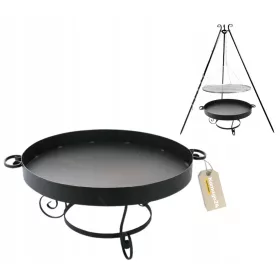    BRACIERE DA GIARDINO 60 CM GRIGLIA RESISTENTE AL CALORE VASCA IN METALLO FORGIATO