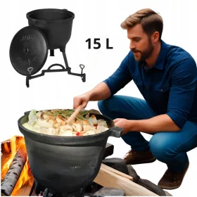  Caldaia in ghisa da 15 l per falò ungherese